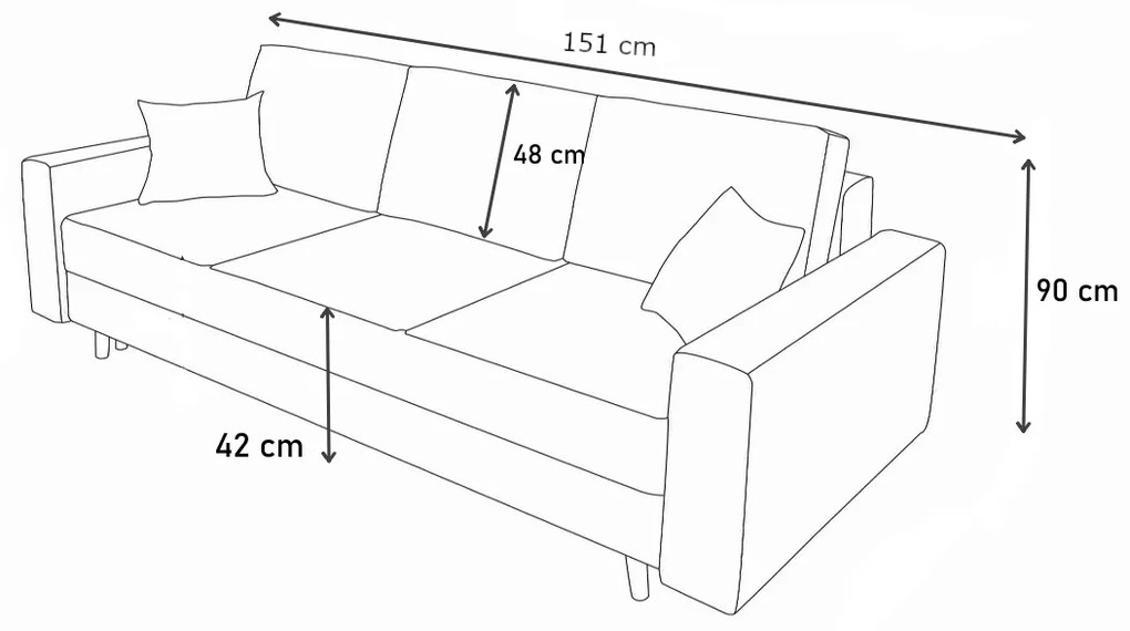 Supermobel Canapea extensibilă WAVE, 160x90x90, Nufag27/Nufag21