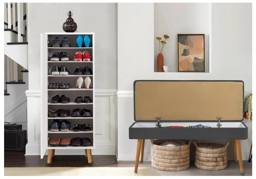 Mobilier Hol Beside 2 (alb + gri) . 1094019