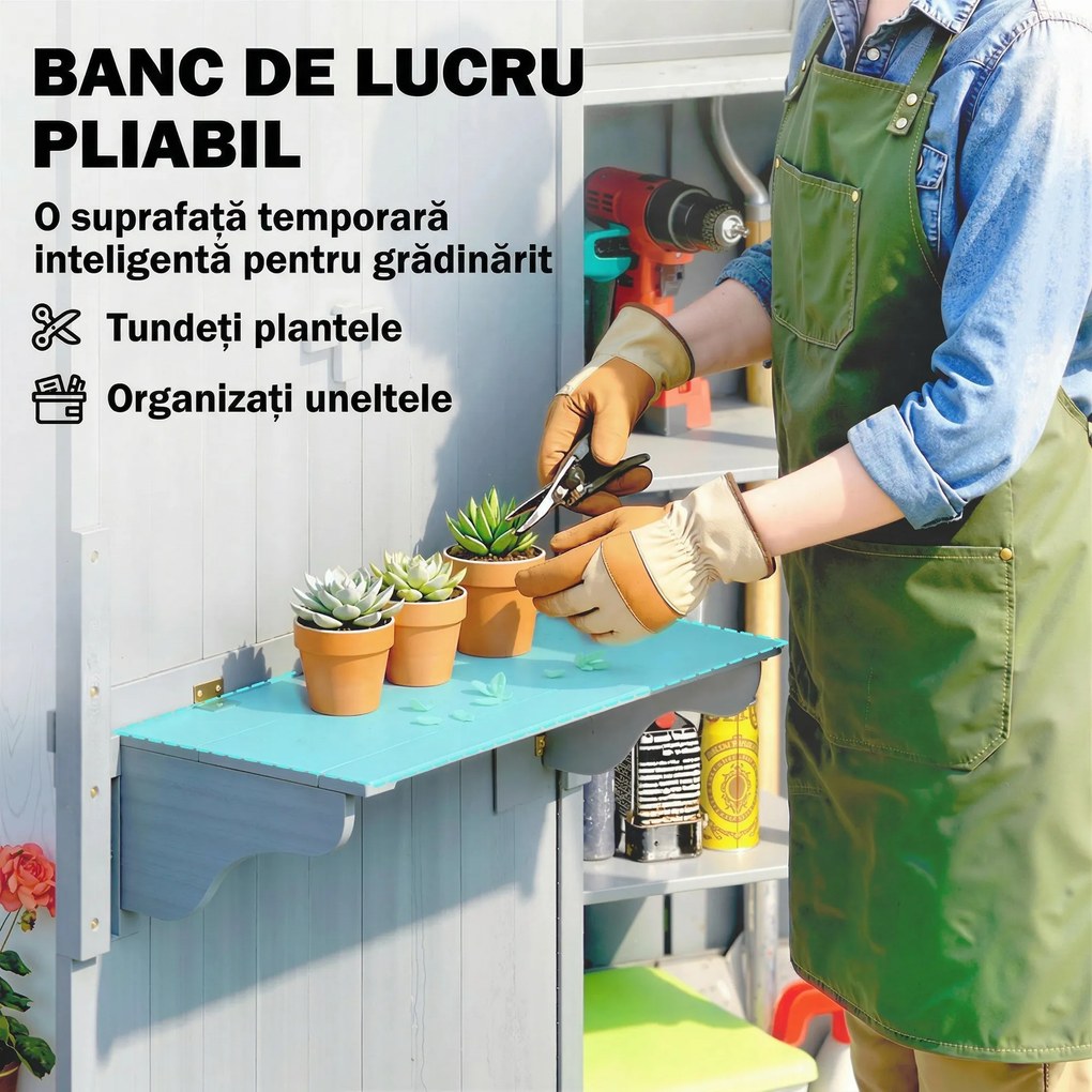 Outsunny căsuță dulap depozitare unelte exterior | Aosom Romania
