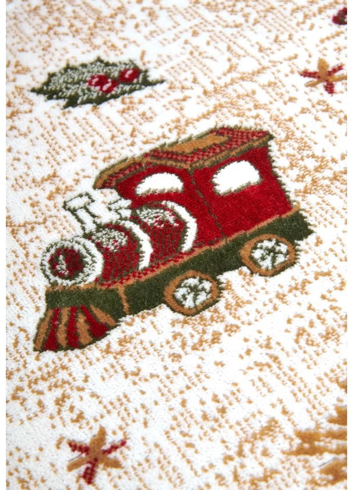 Covor roșu rotund din amestec de bumbac ø 200 cm cu model de Crăciun Toy's Delight Red Christmas – Villeroy&Boch