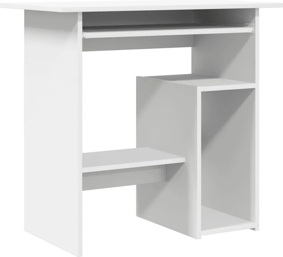 vidaXL Birou, alb, 80 x 45 x 74 cm, lemn prelucrat
