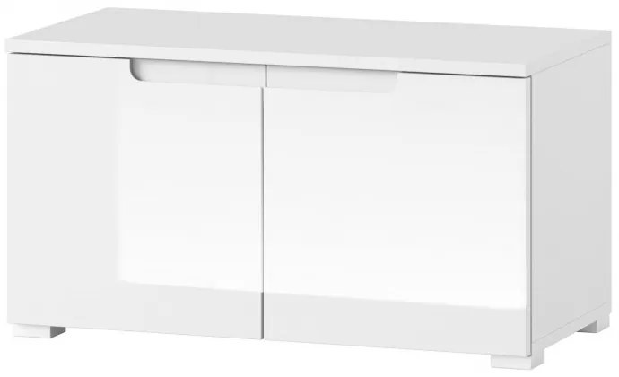 Cabinet din pal si MDF cu 2 usi Small Gabrielle 18 Alb, l79xA40xH43 cm