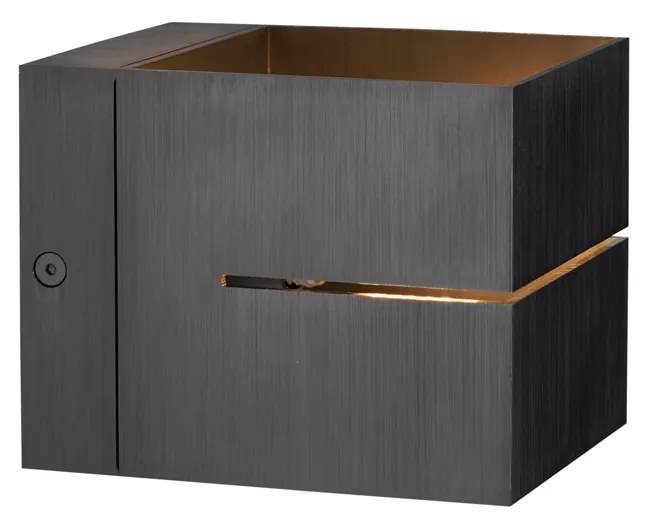 Lampă de perete modernă gunmetal cu efect de lumină - Transfer Groove