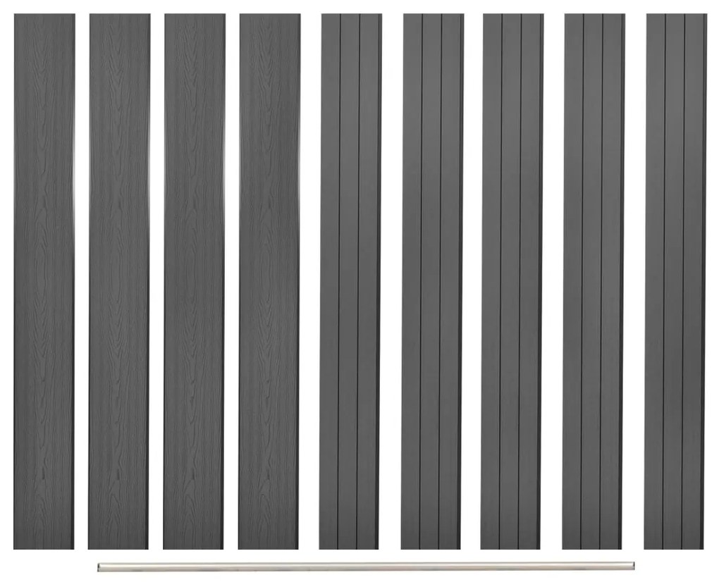 vidaXL Plăci de schimb pentru gard, 9 buc., gri, 170 cm, WPC