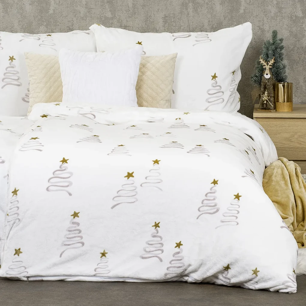 Lenjerie de pat din microflanel 4Home Christmas tree, 140 x 200 cm, 70 x 90 cm, 140 x 200 cm, 70 x 90 cm