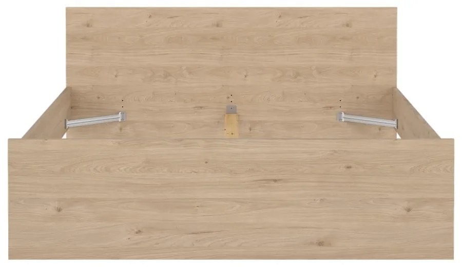 Pat matrimonial în culoare naturală cu aspect de lemn de stejar fără somieră 180x200 cm Naia – Tvilum