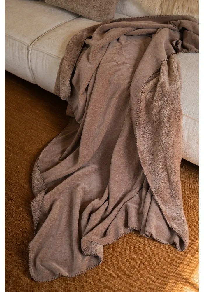 Pătură taupe din micropluș/cocolino 150x200 cm Tomo – Tiseco Home Studio
