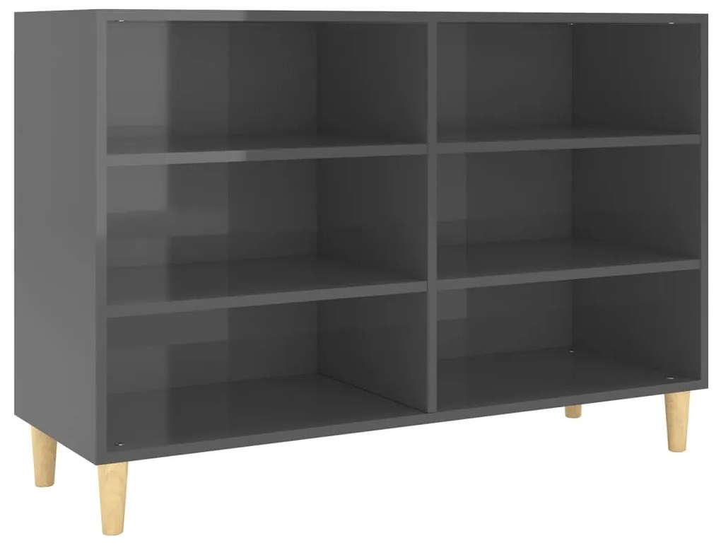 806039 vidaXL Servantă, gri extralucios, 103,5x35x70 cm, PAL