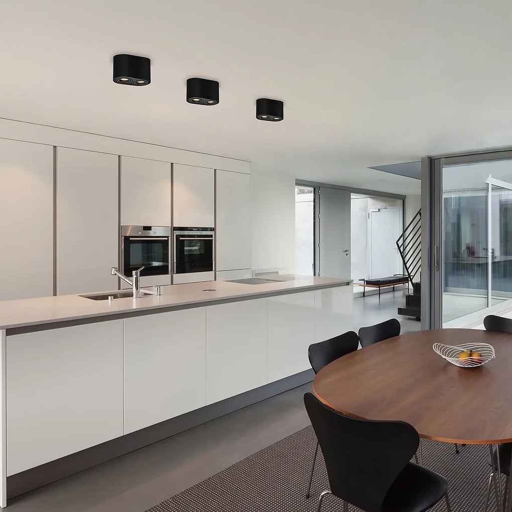 Plafoniera cu spoturi aplicate design minimalist Kobald negru mat