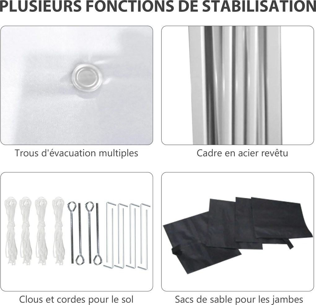 Outsunny Tonela barnum de grădină pop-up pliant reglabilă în înălțime protecție UV 30+ 2 pereți laterali sac de transport inclus | Aosom Romania