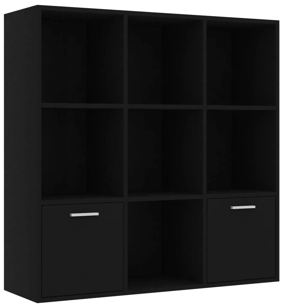 801117 vidaXL Bibliotecă, negru, 98 x 30 x 98 cm, lemn prelucrat