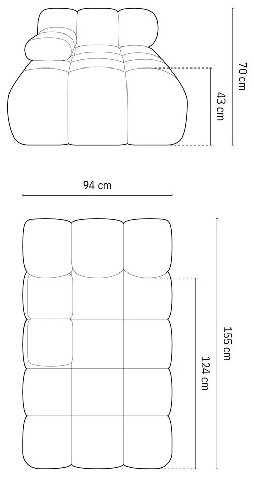 Modul pentru canapea modulară gri deschis cu tapițerie din țesătură bouclé (cu colț pe partea stângă ) Bellis – Micadoni Home