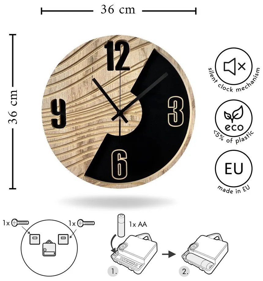 Ceas de perete ø 36 cm Ryan – Styler