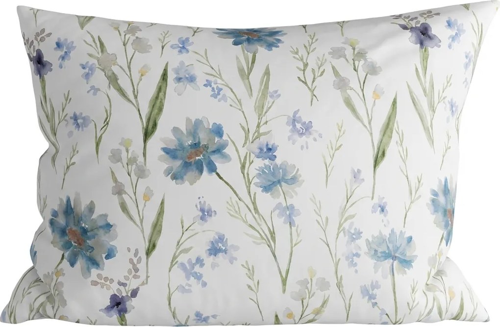 Husa din bumbac pentru pernă BLUVERIS 70x90 cm, albă