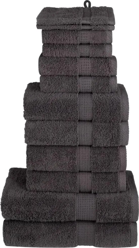 vidaXL Set de prosoape premium SOLUND, 12 piese, antracit, 600 g/m²