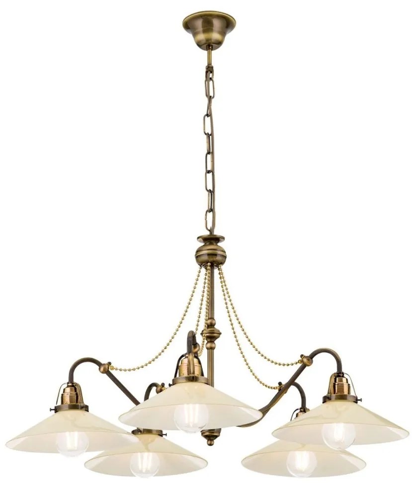 Lustra realizata manual design rustic ARTDESIGN 5L, patina/ champagne