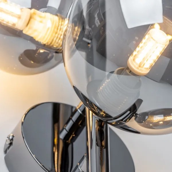 Brilagi - Aplică LED de perete MILLA 3xG9/3W/230V crom negru/sticlă fumurie