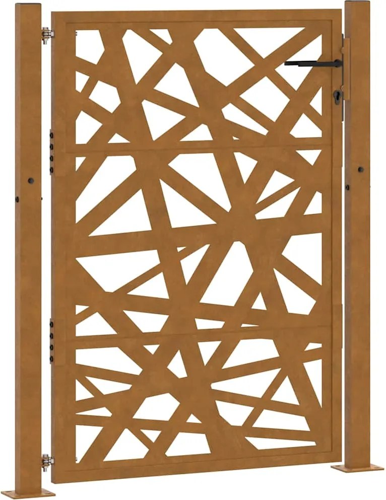 vidaXL Poartă de grădină 100x125 cm, oțel rezistent la intemperii, design luminos