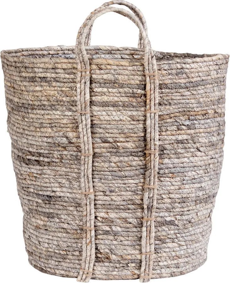 Coș Udine, frunze de porumb, gri, ø41x49 cm