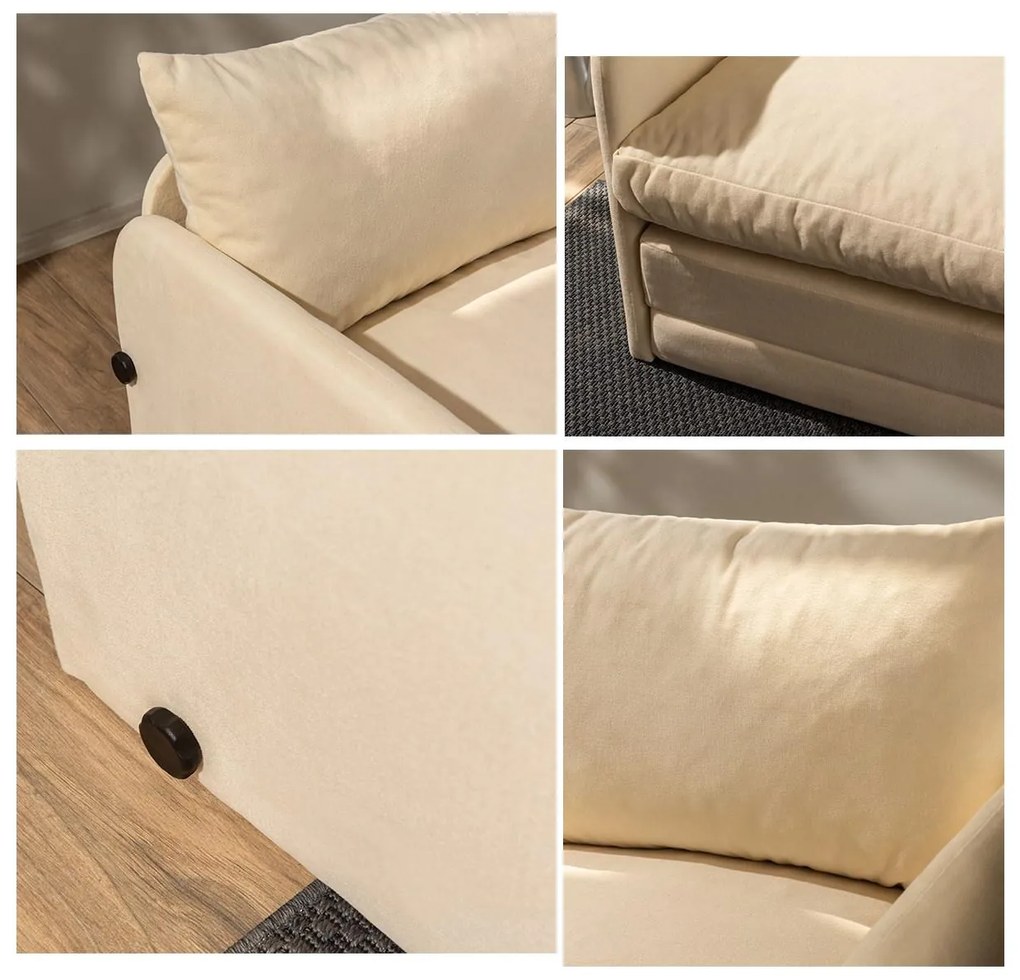 Canapea extensibilă Sagoretti XL (Crem). 1107015