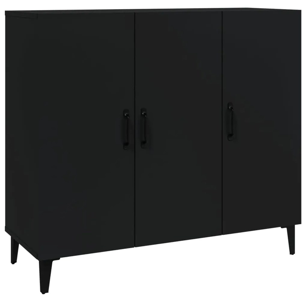 812502 vidaXL Servantă, negru, 90x34x80 cm, lemn compozit