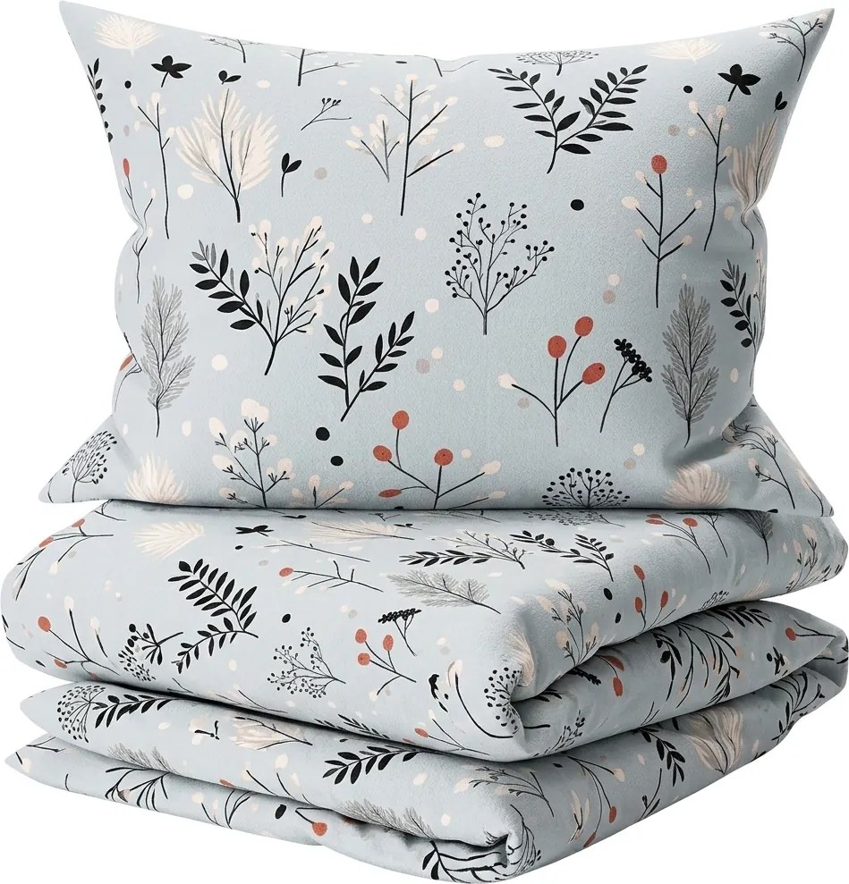 Lenjerie de pat din flanel FROST BOTANIC gri deschis Dimensiune lenjerie de pat: 70 x 90 cm | 140 x 200 cm
