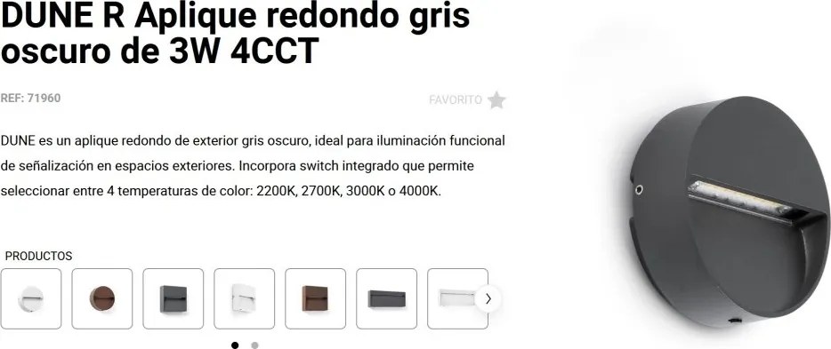 Mini Aplica exterior ambientala 3W 4CCT DUNE R gri
