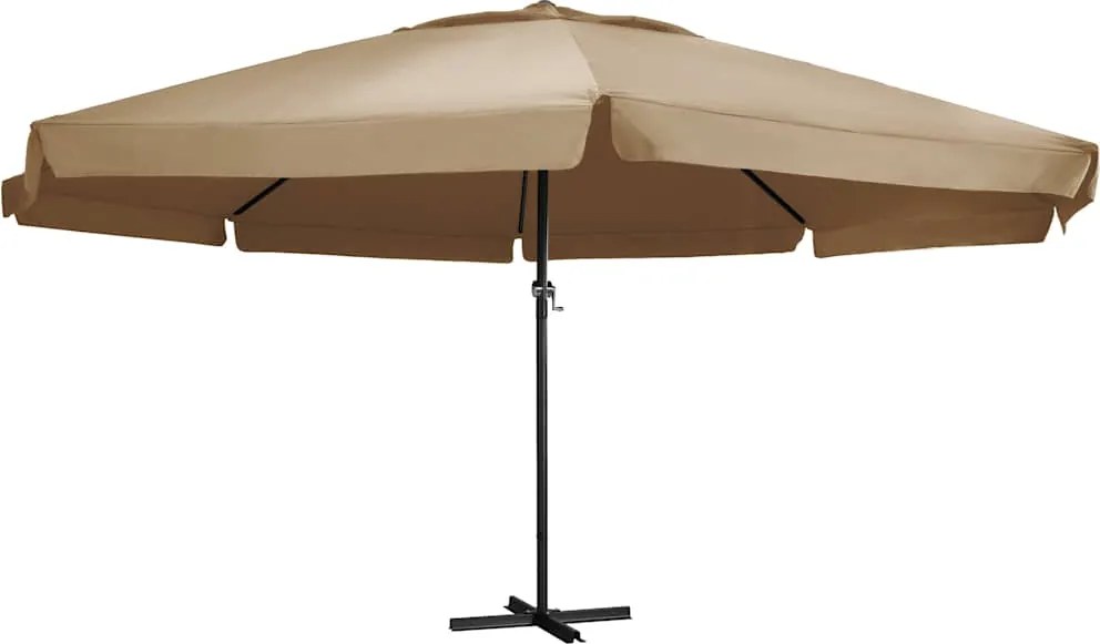 vidaXL Umbrelă soare de exterior cu stâlp aluminiu gri taupe 600 cm