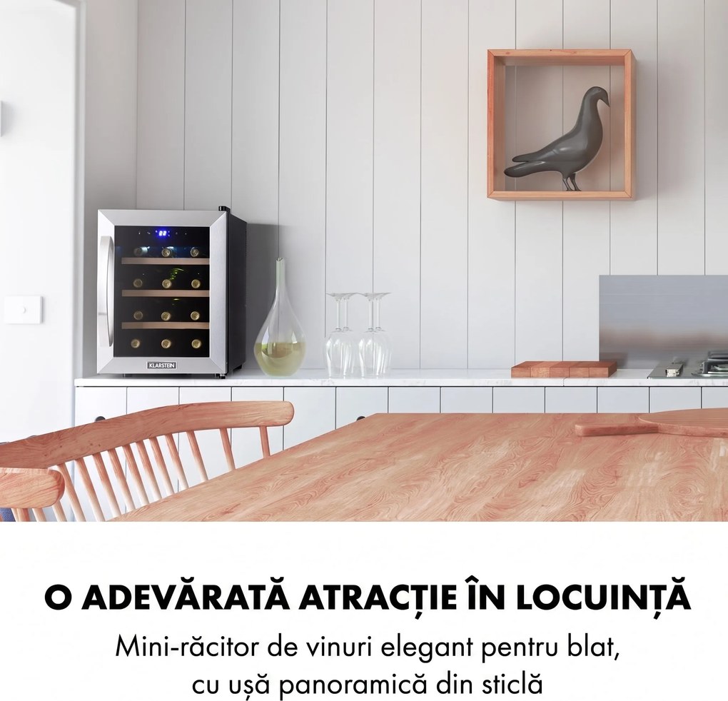 Klarstein Reserva 12 Uno, răcitor de vinuri, 31 de litri, 11 - 18 ° C, o zonă