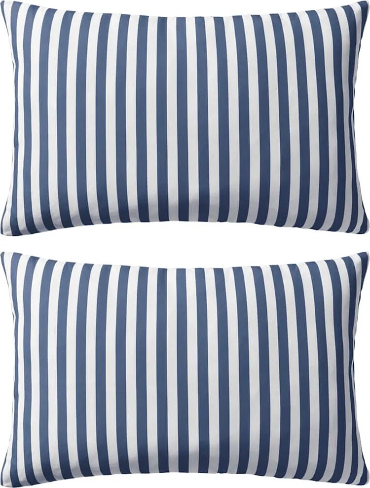 vidaXL Perne de exterior, 2 buc., bleumarin, 60x40 cm, imprimeu dungi