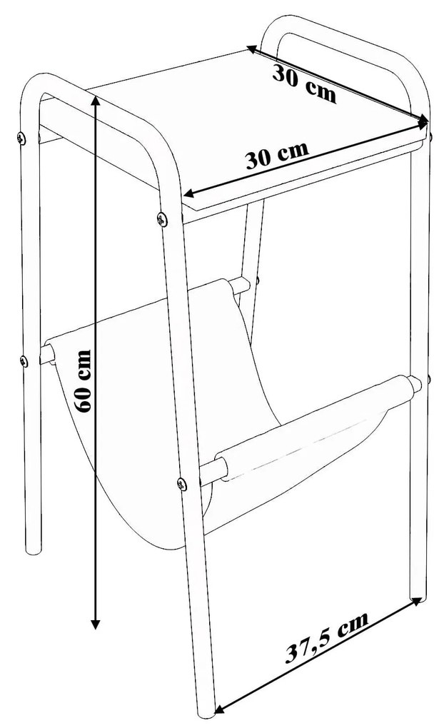 Măsuță laterală Leloku (negru + pin atlantic). 1094703