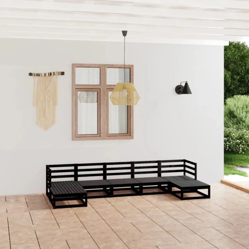 vidaXL Set mobilier de grădină, 7 piese, lemn masiv de pin