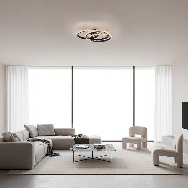 JUST LIGHT. 14734-18 - Plafonieră LED GLITRA LED/37W/230V, Ø 50 cm, neagră