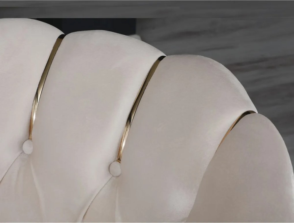 Fotoliu Viena, scaun, verde-auriu, picioare metal auriu, Homs