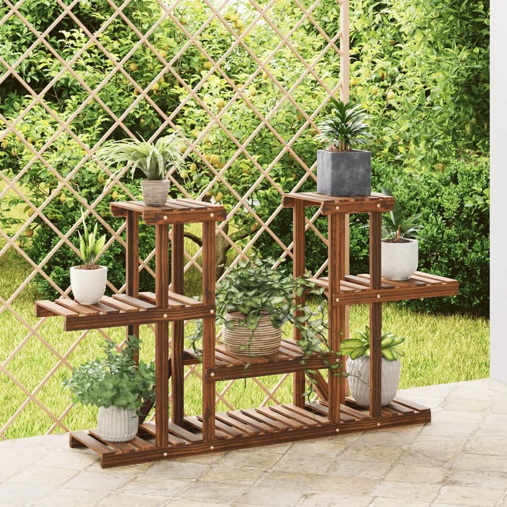 vidaXL Suport pentru flori, 110x25x73 cm, lemn masiv de brad