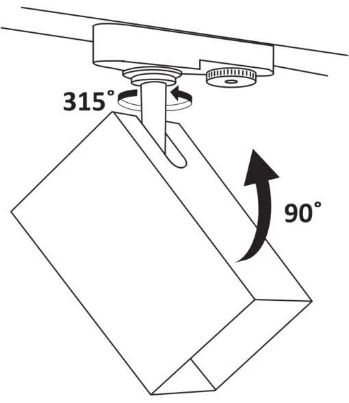 Spot pentru sistem de șină SQUARE 1xGU10/10W/230V negru