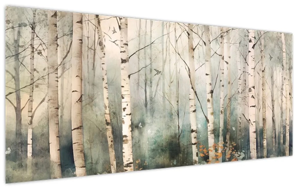 Tablou - Desenarea unui model de pădure (120x50 cm)