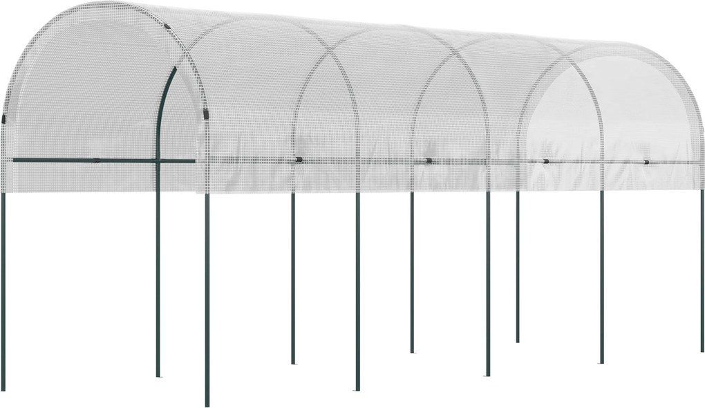 Outsunny Seră de grădină seră pentru roșii 4 x 1,20 x 1,70 m 5 arcade din oțel, pânză din PE | Aosom Romania