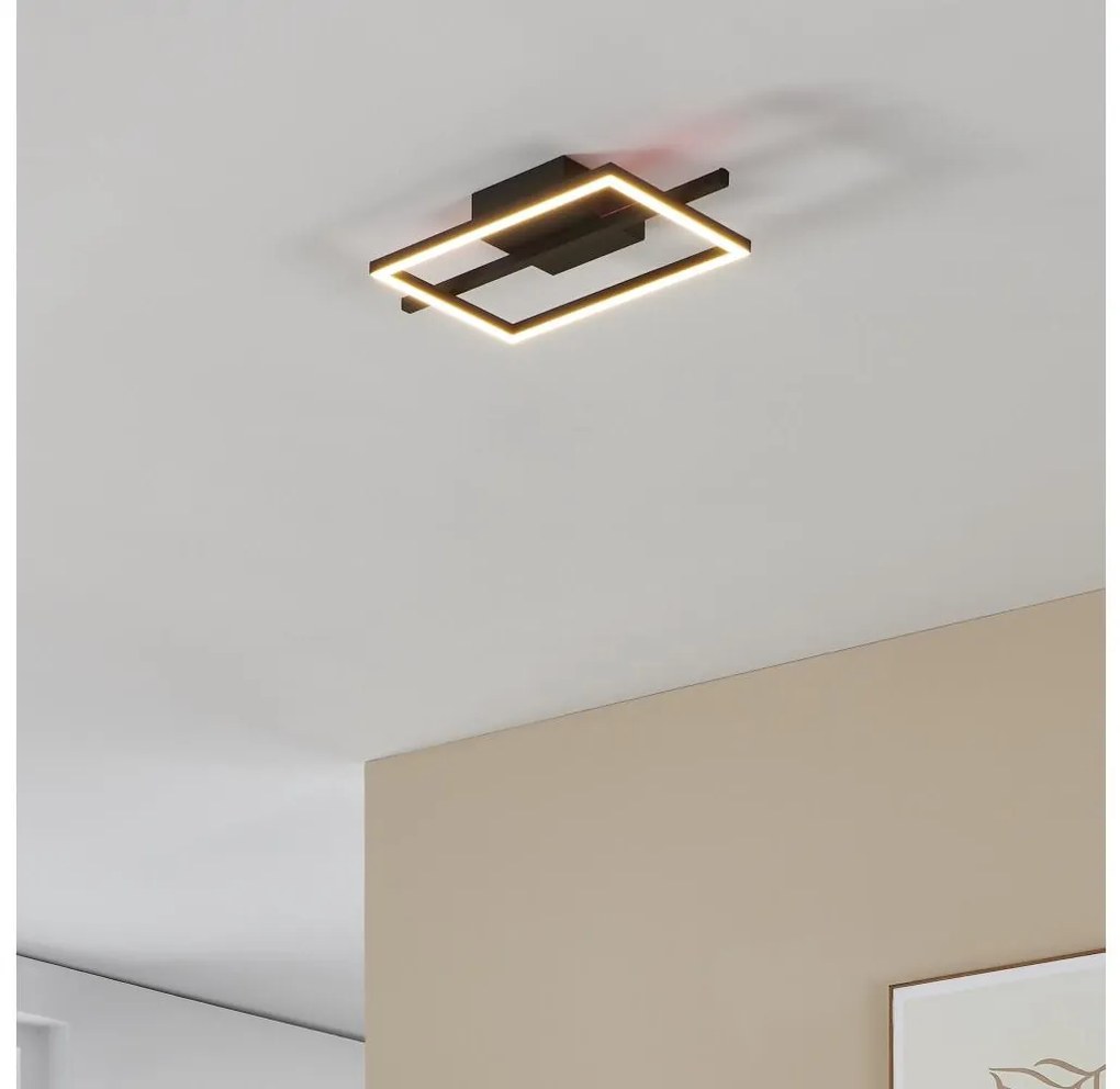 Plafonieră LED dimabilă Eglo 901115 AMANDOLO LED/17W/230V negru + telecomandă