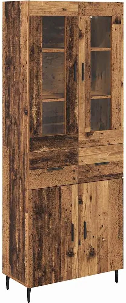 vidaXL Bufet cu sertar 2 pcs Lemn Vechi Lemn compozit