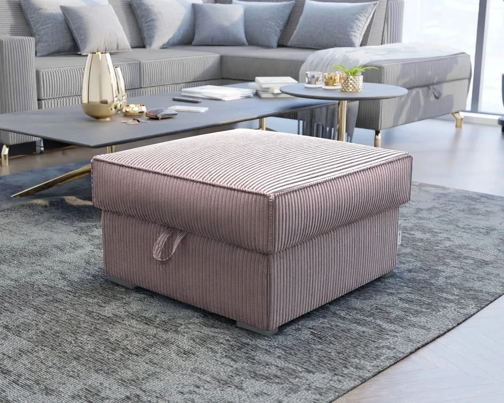 Taburet SMART COSARO lila cu spatiu de depozitare 65x65 cm