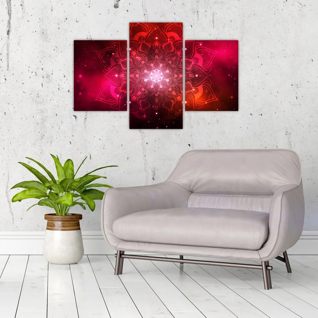 Tablou abstracției roșii (90x60 cm)