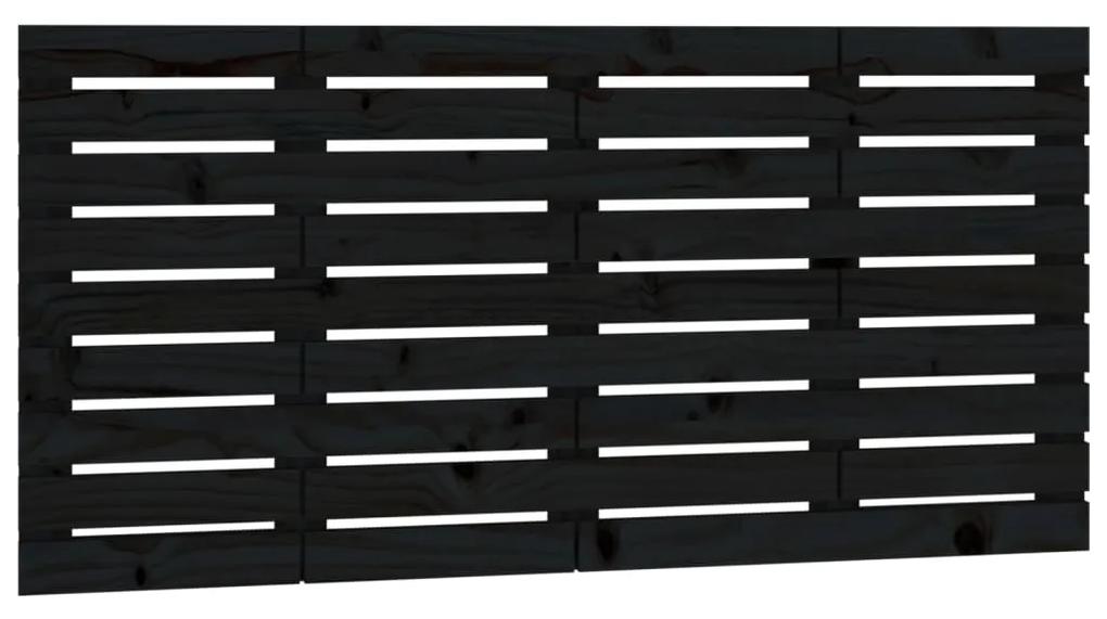 824762 vidaXL Tăblie de pat pentru perete, negru, 141x3x63 cm, lemn masiv pin