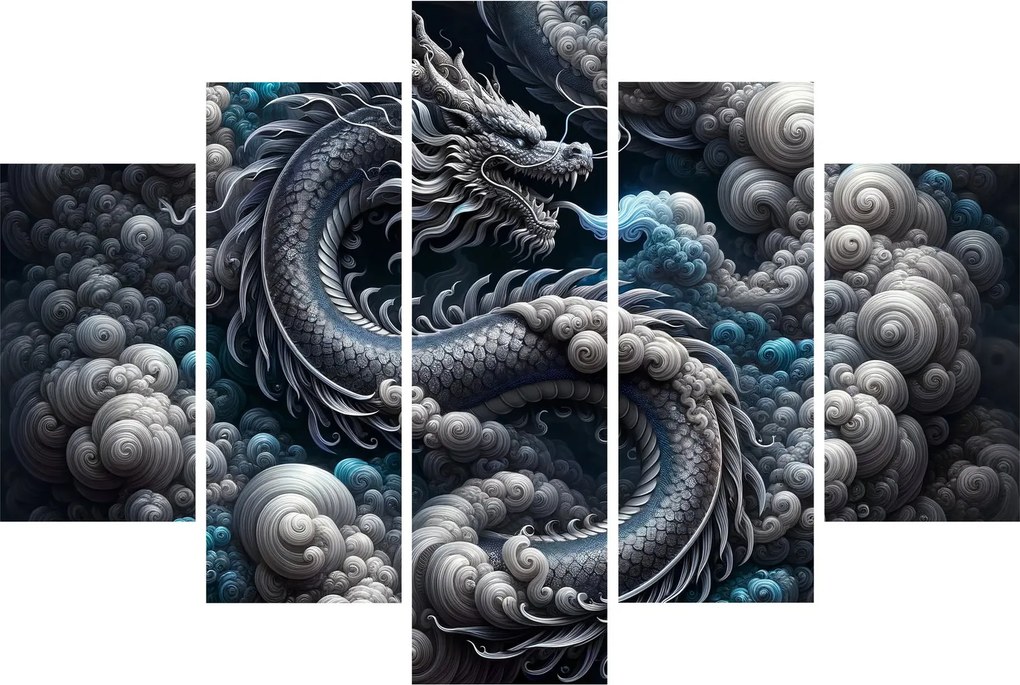 Tablou – Dragon în fum (150x105 cm)