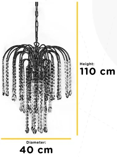 Lustră pe lanț PIOGGIA 3xE14/6W/230V auriu ONLI