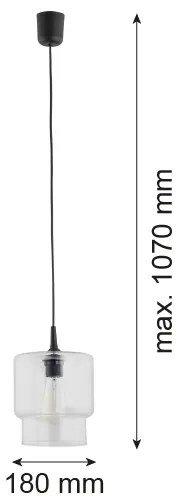 Lustră pe cablu NEWA 1xE27/15W/230V transparentă Argon 3275