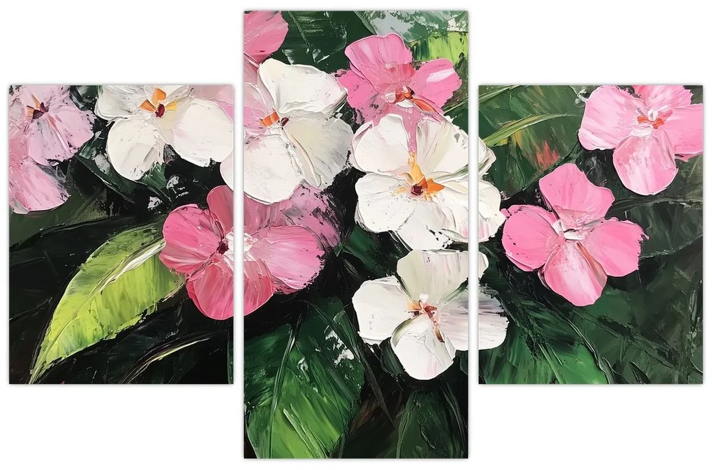 Tablou - Flori roz și albe (90x60 cm)