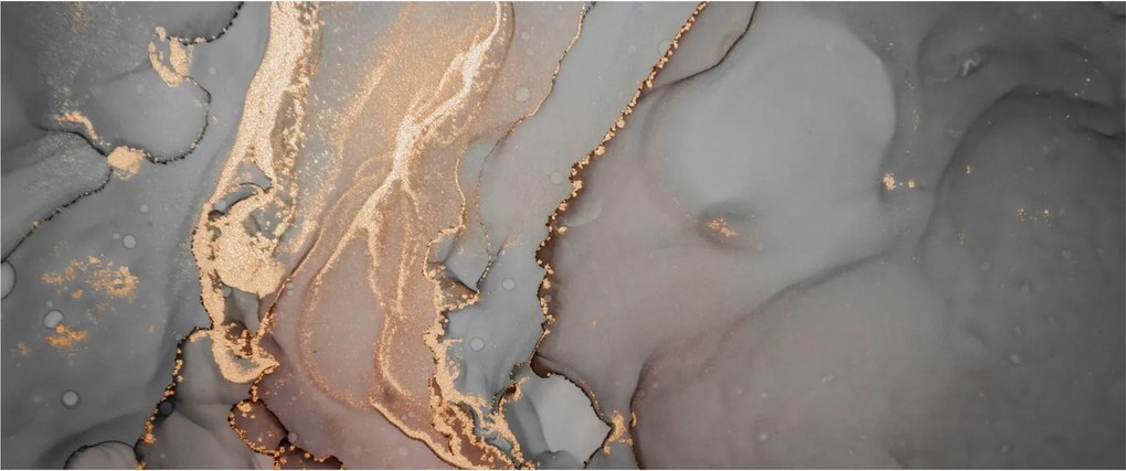 Tablou - Marmură gri-auriu (120x50 cm)