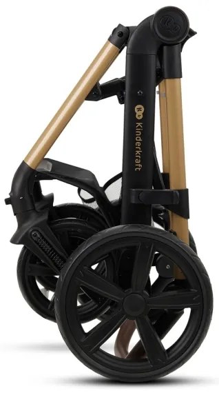 Cărucior de copii combinat 3 în 1 KINDERKRAFT MOOV 2 Pure black + scaun auto MINK PRO