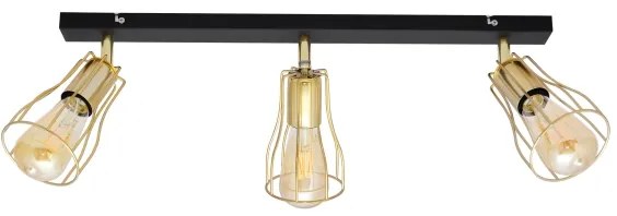 Spot TUBE 3xE27/15W/230V auriu/negru